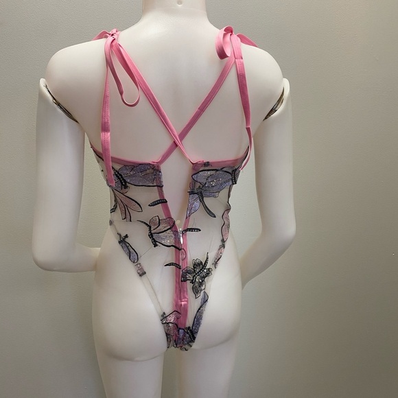 Dragonfly sequin bodysuit with tie up straps - Picture 6 of 8